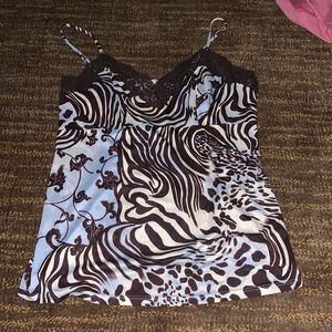 Black & Blue vintage lace tank